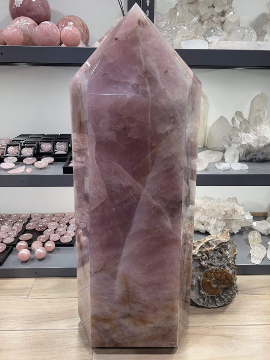 Natural Rose Quartz Obelisk from Brazil - 1,102 lbs / 55"